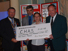 Presenting a cheque to CHAS